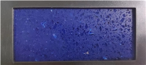 Blue Crystal Quartz Glass Chips Mixed Slabs